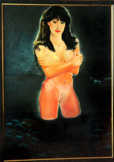 La Dama del lago Oil Panel Portrait