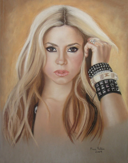 Shakira Pastel Paper Portrait