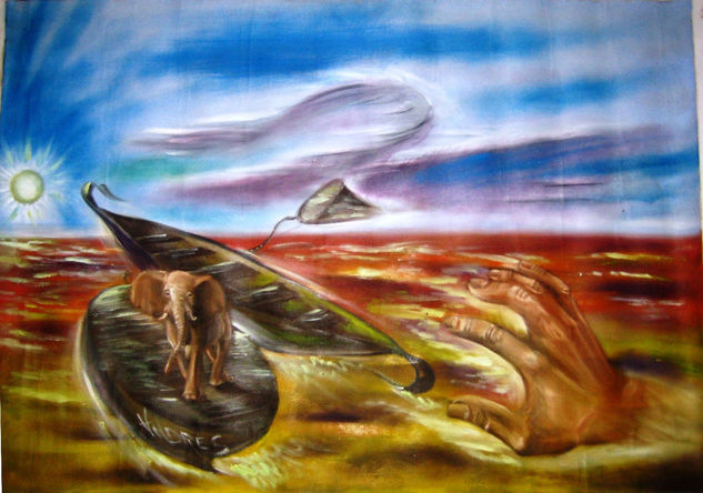 En el desierto hacia la luz Oil Canvas Others