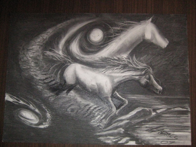 Caballo salvaje liberandose de su espiritu Lunar