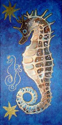 Mi caballito de mar Acrylic Canvas Marine Painting