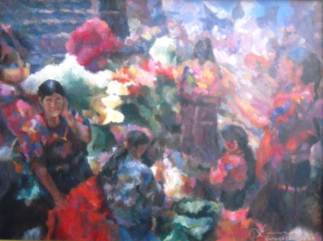 mercado chichicastenango Oil Canvas Landscaping