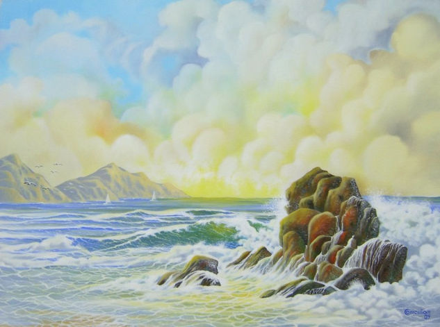 Praia selvagem Oil Canvas Marine Painting