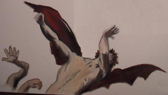 Demonio derrotado Oil Canvas Figure Painting