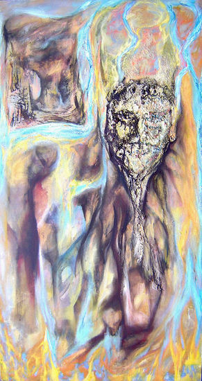 La piedra que contiene  la transformación Mixed media Canvas