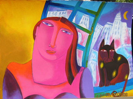 Mujer con gato