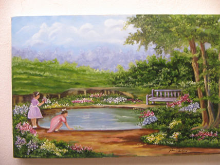 Niñas en el lago