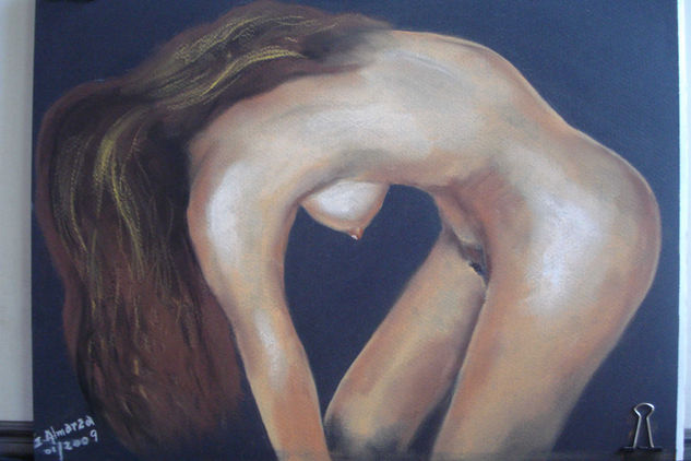 Incllinada Pastel Paper Nude Paintings