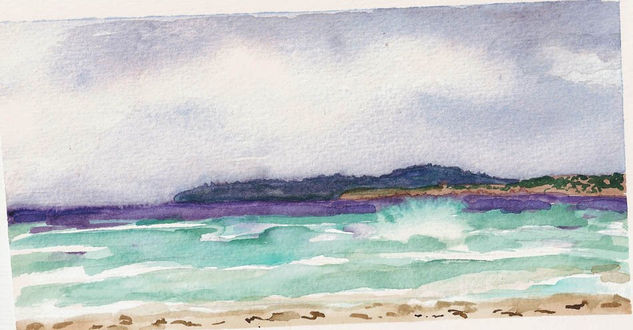 Platja de Llevant Acuarela Papel Paisaje