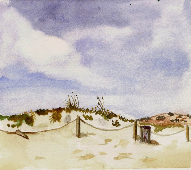 Dunes de la platja de Llevant Acuarela Papel Paisaje