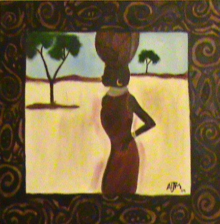 AFRICA1 Oil Canvas Figure Painting