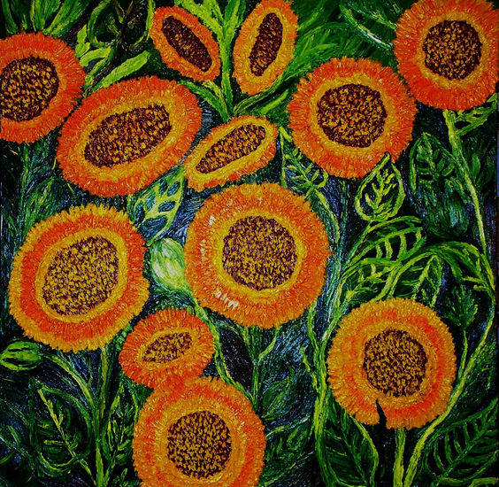 girasoles Oil Canvas Landscaping