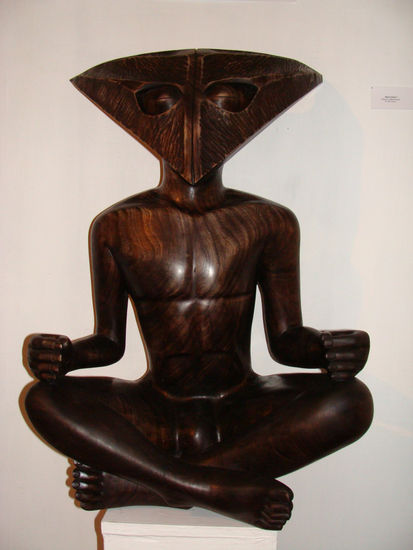 "meditación III" Wood Figurative