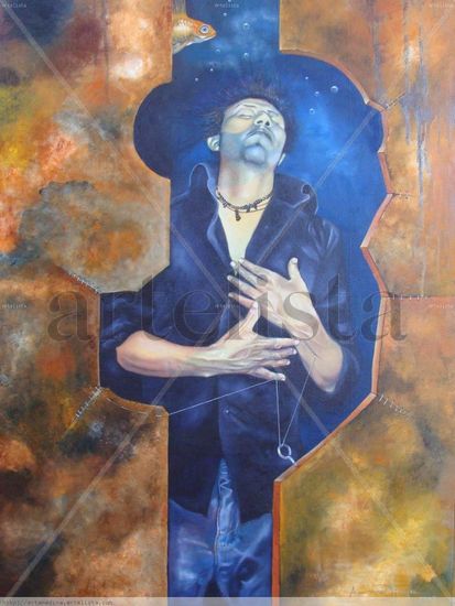 "sueño azul" Oil Canvas Figure Painting