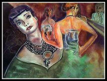 "Fiesta de Donas"(Fiesta de Mujeres) Pastel Paper Figure Painting