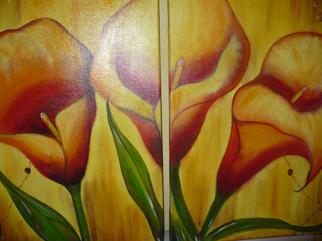 calas Acrylic Canvas Floral Painting