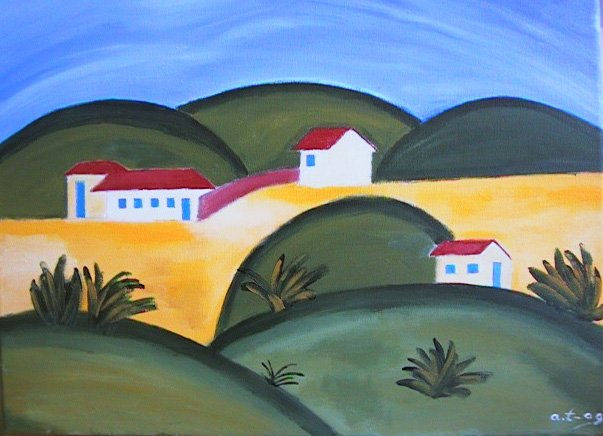 Paisaje naif Oil Canvas Landscaping