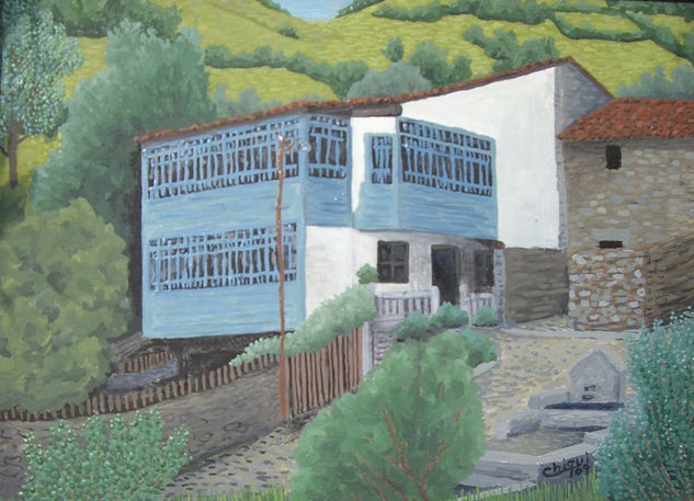 CASA ANTON BUELLES Óleo Tabla Paisaje