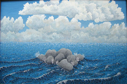 Mar Nubes Y Rocas