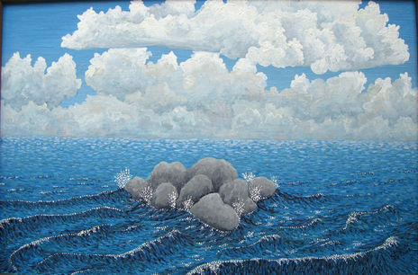 Mar Nubes Y Rocas