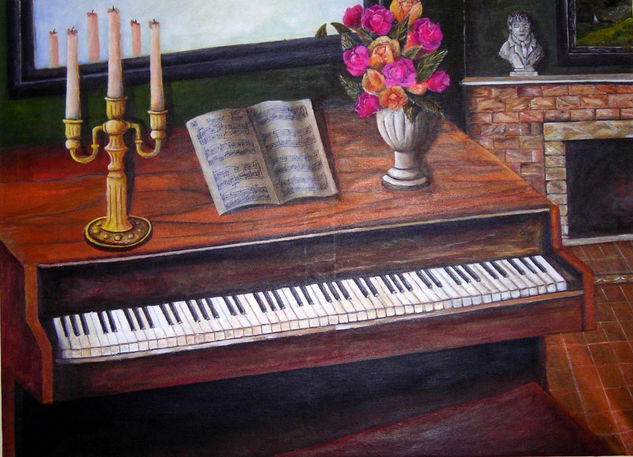 el viejo piano Oil Canvas Landscaping