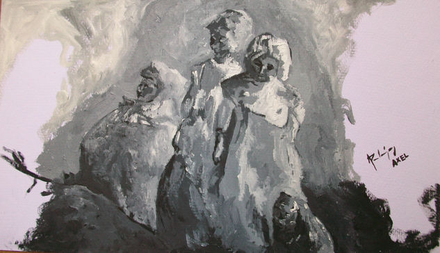 homenaje a fidelio Oil Card Figure Painting