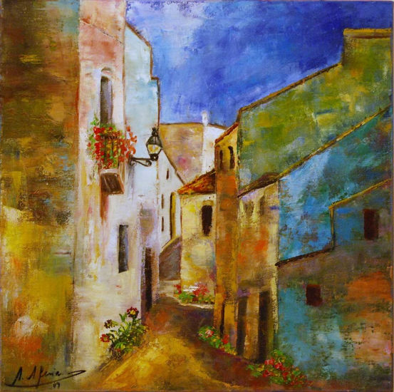 Pueblo extremeño Oil Canvas Landscaping