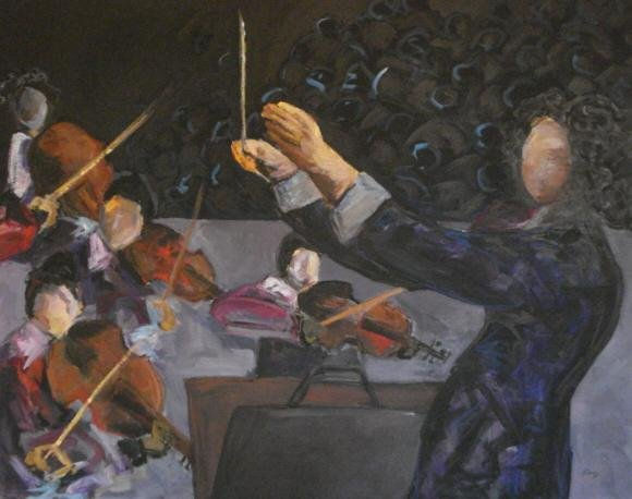 CONCIERTO 1 DE DUDAMEL 80X100 CM Media Mixta Lienzo Figura