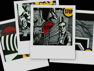 Stop, Danger, Peligro, Alto Media Mixta Papel