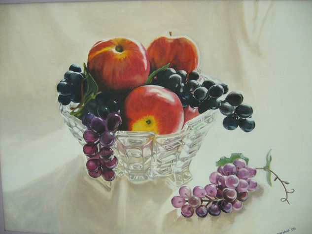 Cristal y Frutas Oil Canvas Still Life Paintings