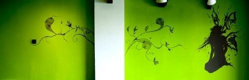 mural en tienda Acrylic Others Floral Painting