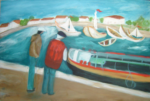 Homens do mar. Acrylic Canvas Landscaping