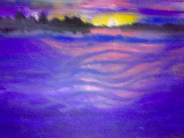 amanecer en la costa del rio de la plata Acrylic Canvas Landscaping