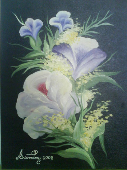 O buque Oil Textile Floral Painting