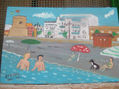 Torre de Balerma y playa , 60x40,´óleo sobre madera de Crespo