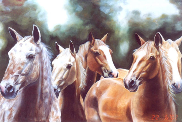 los bayos Oil Canvas Animals