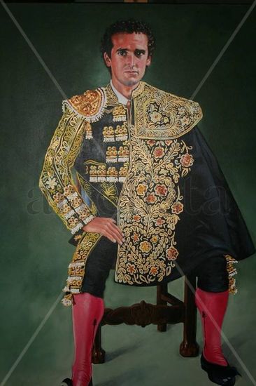 El torero Angel de la Rosa Oil Canvas Figure Painting