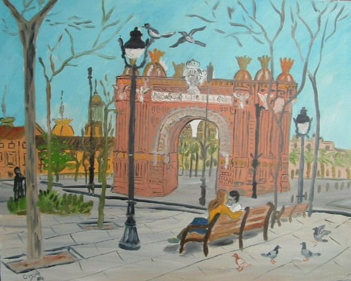 Barcelona ,Arco del Triunfo. Oil Canvas Landscaping