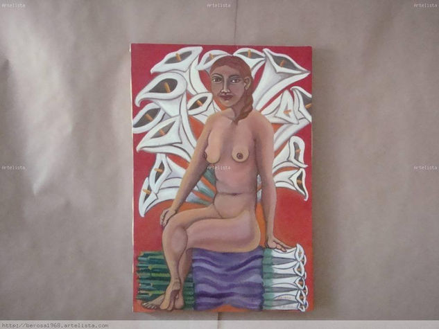 modelo sentada. Oil Canvas Nude Paintings