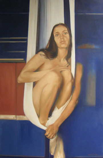 Azul Oil Canvas Figure Painting