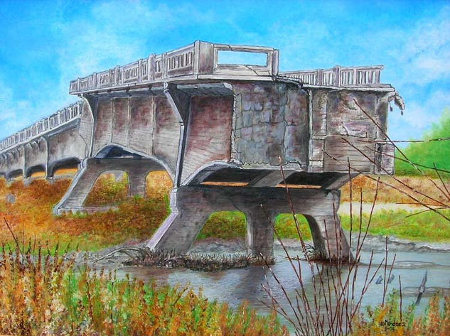 Viejo Puente a Santo Domingo Acrylic Canvas Landscaping