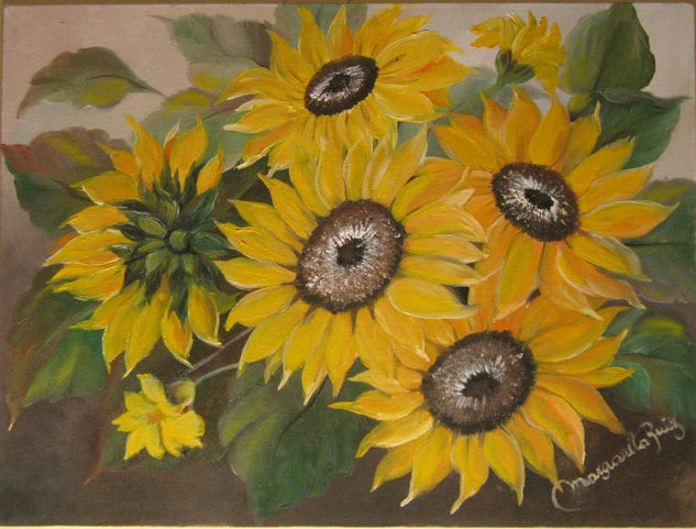 Girasoles Oil Canvas Landscaping