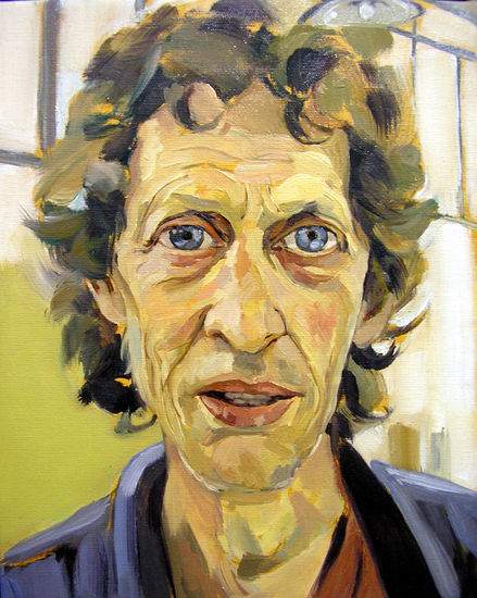 Retrato del pintor Yigal Noach. Oil Canvas Portrait