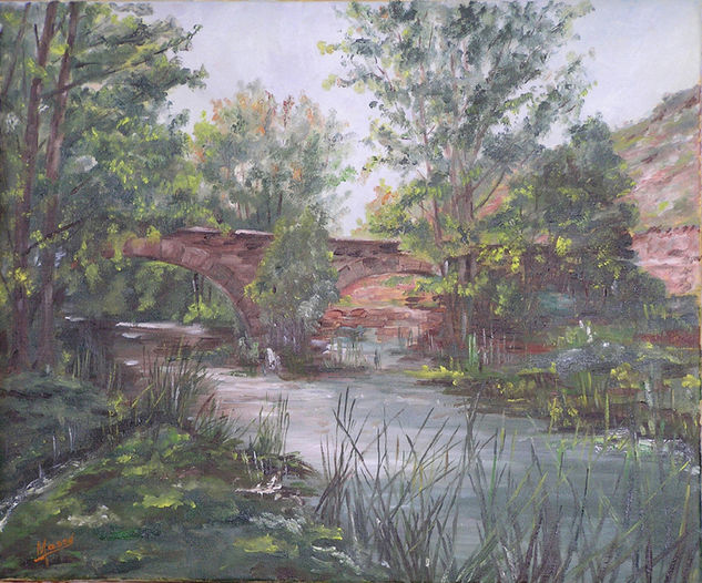 Puente Cristinas Oil Canvas Landscaping