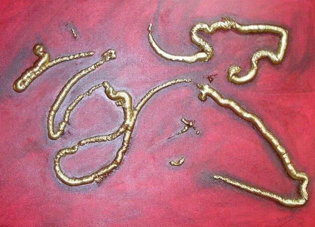 serpiente de oro Mixed media Canvas Others