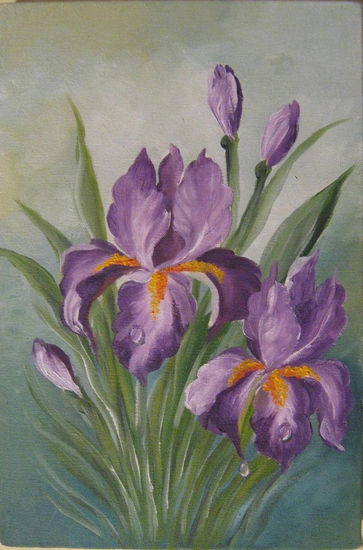 Iris Óleo Lienzo Paisaje