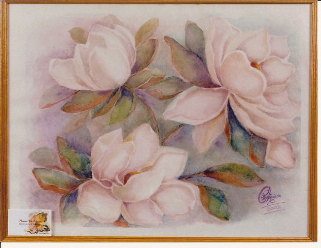 Magnolias I Watercolour Paper Floral Painting