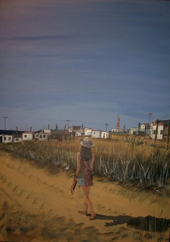 Paula en Cabo Polonio Acrylic Canvas Landscaping