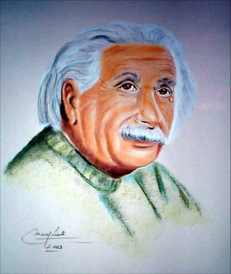 Albert Einstein Pastel Paper Portrait