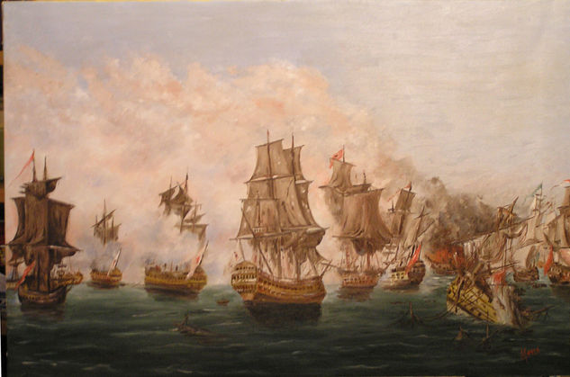 Batalla naval Oil Canvas Landscaping